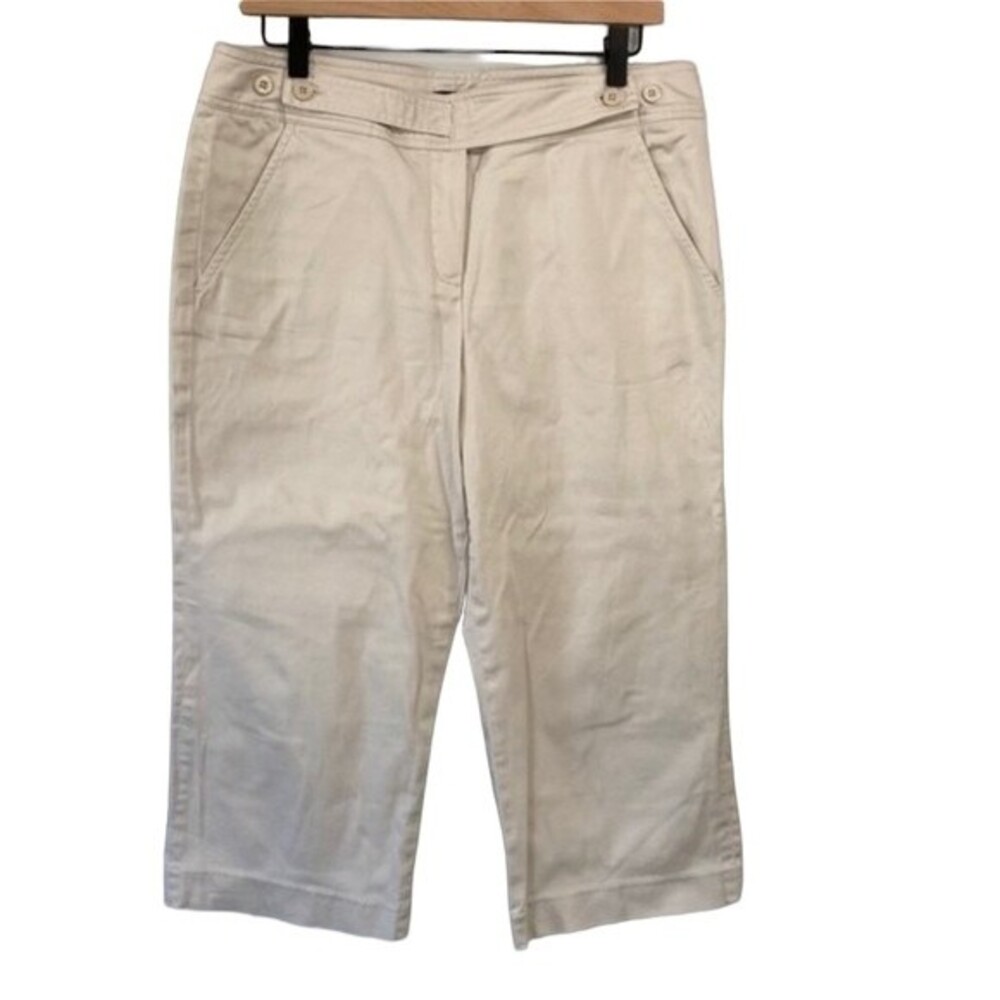 Sandro Sportswear Cropped Khaki Pant Straight Leg Stretch High-Rise Outdoor